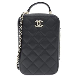 Chanel-Chanel Black Grained Calfskin Shoulder Bag-Black