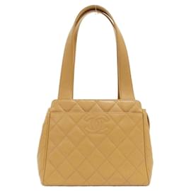 Chanel-Chanel Beige Grained Calfskin Shoulder Bag-Beige