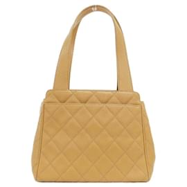 Chanel-Chanel Beige Grained Calfskin Shoulder Bag-Beige