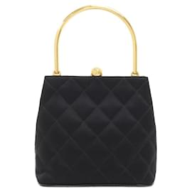 Chanel-Chanel Black Satin Handbag-Black