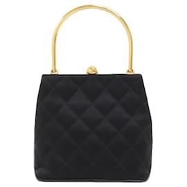 Chanel-Chanel Black Satin Handbag-Black