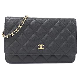 Chanel-Chanel Timeless Classic Line AP0250 Chain Wallet-Black,Dark red