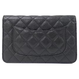 Chanel-Chanel Timeless Classic Line AP0250 Chain Wallet-Black,Dark red