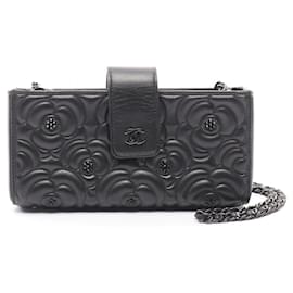 Chanel-Chanel Lambskin Camelia Shoulder Bag 24689297-Black