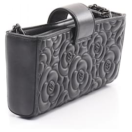 Chanel-Chanel Lambskin Camelia Shoulder Bag 24689297-Black
