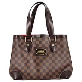 Louis Vuitton-Sac à main Hampstead PM Damier Louis Vuitton en toile marron-Marron,Rouge