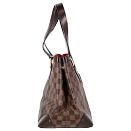 Louis Vuitton-Louis Vuitton Hampstead PM Damier Handbag in Brown Canvas-Brown,Red