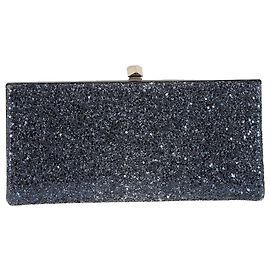 Borsa da sera Jimmy Choo in glitter blu Blu