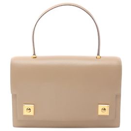 Hermès Hermes Box Calf Piano Handbag 〇M Stamp (1983) Brown Beige