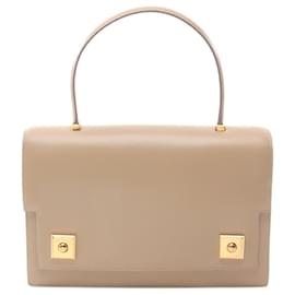 Hermès-Sac à main Hermes Box Calf Piano 〇M Stamp (1983)-Marron,Beige