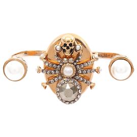Alexander McQueen Spider Ring Jewelry Golden Metallic