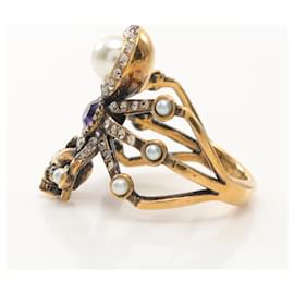 Alexander Mcqueen-Alexander McQueen Spider Ring Jewelry-Golden,Metallic