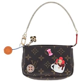 Louis Vuitton-Louis Vuitton Mini Pochette Accessoires in Brown Coated Canvas-Multiple colors