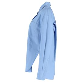 Autre Marque- The Frankie Shop Lui Oversized Shirt in Blue Cotton-Blue,Light blue
