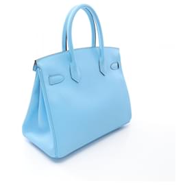 Hermès-Sac à main Hermès Epsom Birkin 30 Timbre Bleu D (2019)-Bleu