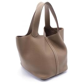 Hermès-Sac à main Hermes Taurillon Clemence Picotin Lock marron YAM012UH tampon Y (2020)-Marron