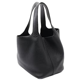 Hermès-Sac à main Picotin Lock en Taurillon Clemence Hermes Noir YAC004AT Tampon Y (2020)-Noir