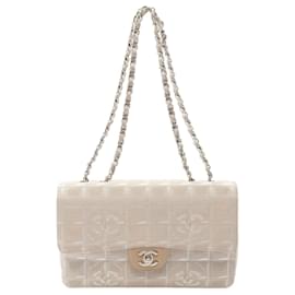 Chanel-Chanel Leather Nylon Canvas New Travel Line Shoulder Bag A15285-Brown,Beige