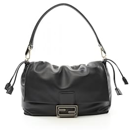 Fendi-Fendi Leather Mamma Baguette Shoulder Bag 8BR834AQ0DF0KUR-Black