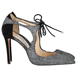 Jimmy Choo- Jimmy Choo Vanessa Textured Pumps in Black Suede-Black