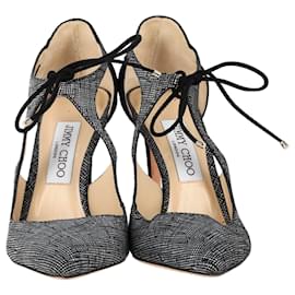 Jimmy Choo- Jimmy Choo Vanessa Textured Pumps in Black Suede-Black