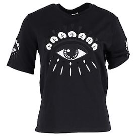 Camiseta bordada Kenzo em algodão preto Preto