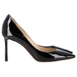 Jimmy Choo-Jimmy Choo Romy 85 Pumps in Black Patent Leather-Black