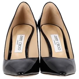 Jimmy Choo-Jimmy Choo Romy 85 Pumps in Black Patent Leather-Black
