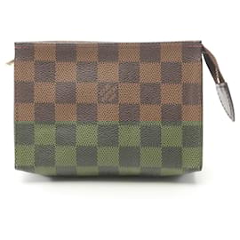 Louis Vuitton-Pochette de toilette Louis Vuitton Damier Ebene N47548-Marron
