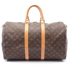 Louis Vuitton-Louis Vuitton Monogram Keepall 45 Boston Bag Brown M41428-Brown