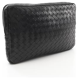 Bottega Veneta-Pochette en cuir Intrecciato Bottega Veneta 775552-Noir