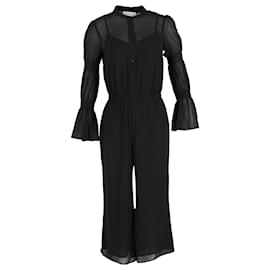 Michael Kors- Michael Kors Gathered Sleeve Jumpsuit in Black Polyester-Black