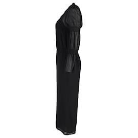 Michael Kors- Michael Kors Gathered Sleeve Jumpsuit in Black Polyester-Black