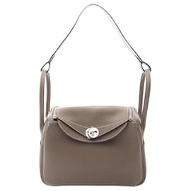 Hermès-Sac à bandoulière 2 en 1 Hermes Taurillon Clemence Lindy 26 KNS173SG-Marron