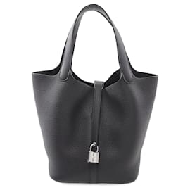 Hermès-Sac à main Hermes Taurillon Clemence Picotin Lock 060991CK Stamp W (2024)-Noir