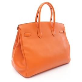 Hermès-Sac à main Hermès Vau Epsom Birkin 35 Orange 041702CC Timbre Q (2013)-Orange
