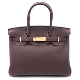 Hermès-Sac à main Hermès Togo Birkin 30 Marron 041344CC Tampon U (2022)-Marron