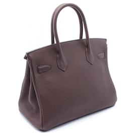 Hermès-Sac à main Hermès Togo Birkin 30 Marron 041344CC Tampon U (2022)-Marron