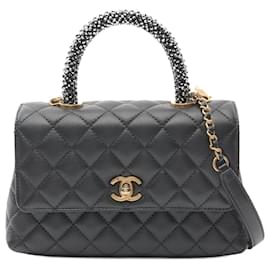 Chanel-Chanel Lambskin Coco Handle Flap Bag A92990-Black
