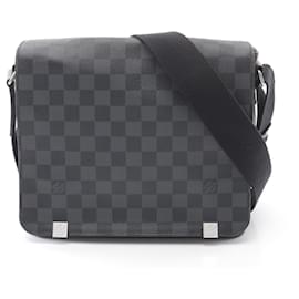 Louis Vuitton-Louis Vuitton Damier Graphite District PM NM Shoulder Bag N41028-Black