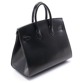 Hermès-Sac à main Birkin 25 en Box Calf Hermes Noir BCT952XD Tampon B (2023)-Noir