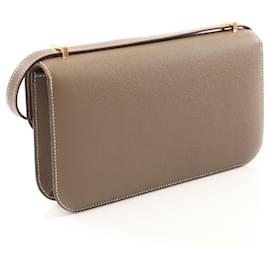 Hermès-Sac à épaule Hermes Epsom Constance Elan en cuir marron KPI979XU estampillé U (2022)-Métallisé,Bronze