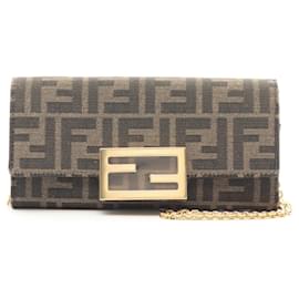 Fendi-Fendi Canvas Leather Zucca Shoulder Bag 8M0365A98PF0A6E-Brown
