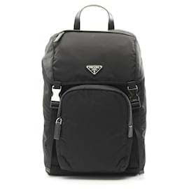 Prada-Prada Re-Nylon Saffiano Leather Backpack 2VZ135HOL2DMGF0002-Black