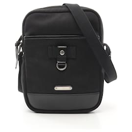 Yves Saint Laurent-Sac à bandoulière Rivington en toile et cuir Saint Laurent Paris 482777-Noir