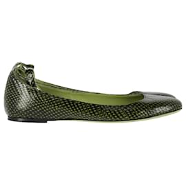 Isabel Marant-Isabel Marant Etoile Lili Python-Effect Ballet Flats in Red Leather-Red