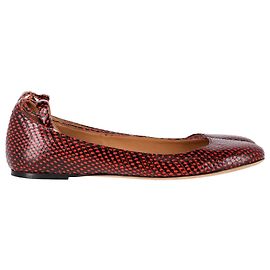 Rote Leder Ballerinas mit Python-Effekt Isabel Marant Étoile Lili Rot