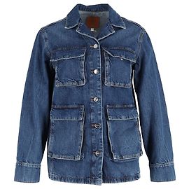 Chaqueta de denim Alden de Anine Bing en algodón azul Azul Azul claro