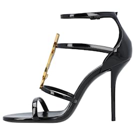 Saint Laurent-Saint Laurent Cassandra Sandals In Patent Leather Black-Black