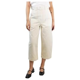 Khaite-Hewey cream denim wide leg jeans - size UK 10-Cream